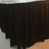 Fashion Tablecloth Market 14' Black Polyester Pleated Table Skirt Skirting Wedding Catering Booths"