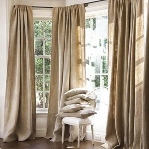 Clearance Tablecloth Market Burlap Drape Panel Set Of 2 Backdrop 100% Jute Curtain 16ft 192