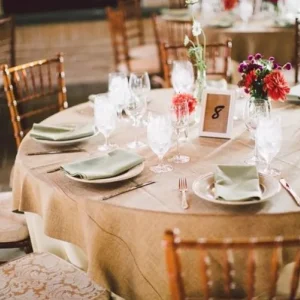 Online Tablecloth Market Burlap Overlay 72