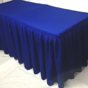 New Tablecloth Market 8' Fitted Polyester Double Pleated Table Skirting Cover W/top Topper Royal Blue