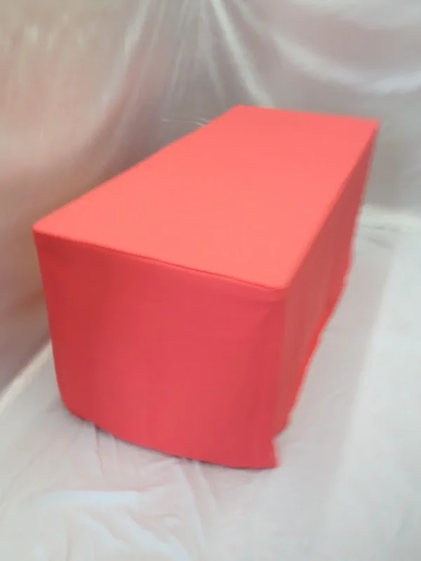 Outlet Tablecloth Market 4' Fitted Polyester Double Pleated Table Skirting Cover W/top Topper 21 Colors"