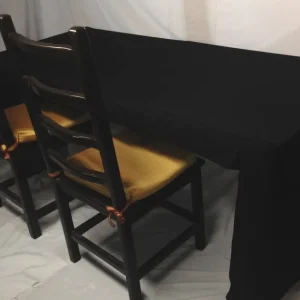 Discount Tablecloth Market 8' Fitted Polyester Tablecloth Open Back Table Cover Booths Trade Show Dj Black