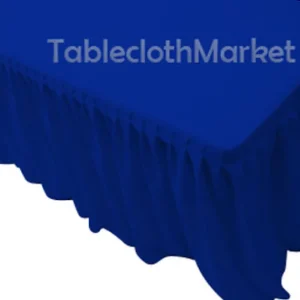 Online Tablecloth Market 5' Fitted Table Skirting Cover w/Top Topper Single Pleated Trade show Royal Blue