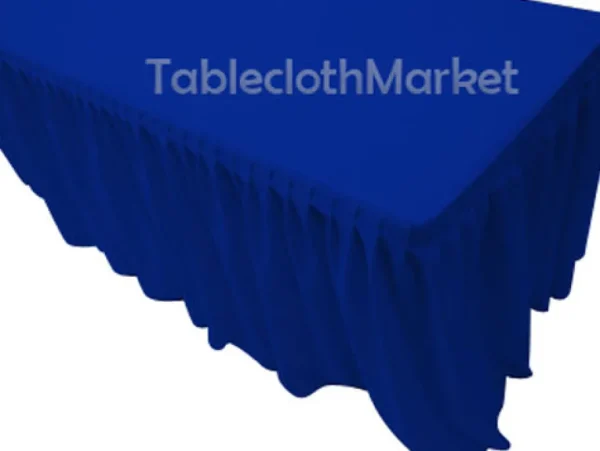 Online Tablecloth Market 5' Fitted Table Skirting Cover w/Top Topper Single Pleated Trade show Royal Blue"