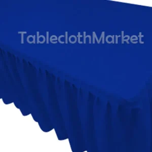 Online Tablecloth Market 5' Fitted Table Skirting Cover w/Top Topper Single Pleated Trade show Royal Blue