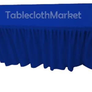 Online Tablecloth Market 5' Fitted Table Skirting Cover w/Top Topper Single Pleated Trade show Royal Blue