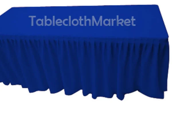 Online Tablecloth Market 5' Fitted Table Skirting Cover w/Top Topper Single Pleated Trade show Royal Blue"