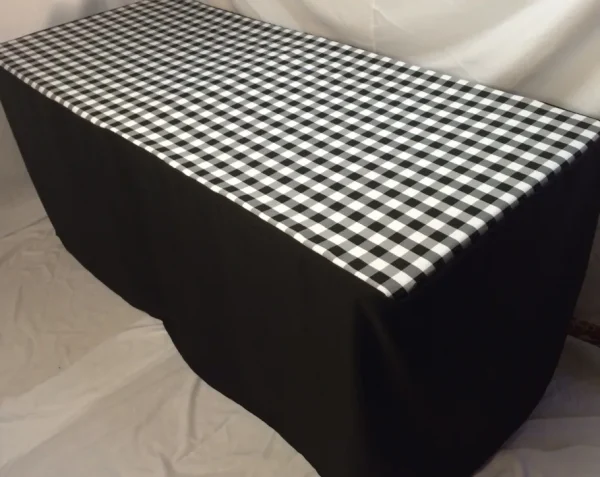 Sale Tablecloth Market 6' ft. Fitted Checkered Polyester Tablecloth Table Cover ANY COLOR COMBINATION"