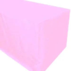 Fashion Tablecloth Market 6' Ft. Fitted Polyester Tablecloth Trade Show Booth Party Table Cover Light Pink
