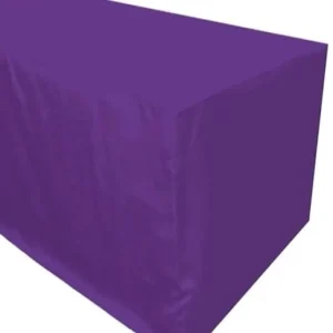 Fashion Tablecloth Market 8' Ft. Fitted Polyester Tablecloth Trade Show Booth Wedding Table Cover Purple