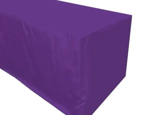 Fashion Tablecloth Market 8' Ft. Fitted Polyester Tablecloth Trade Show Booth Wedding Table Cover Purple"