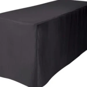 New Tablecloth Market 6' Ft. Fitted Polyester Tablecloth Table Cover Wedding Banquet Event Party Black