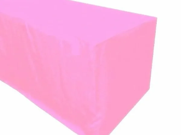 Best Tablecloth Market 6' Ft. Fitted Polyester Tablecloth Trade Show Booth Banquet Table Cover Pink"