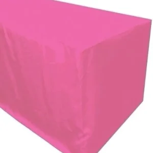Hot Tablecloth Market 4' Ft. Fitted Polyester Tablecloth Trade Show Booth Party Table Cover Pink