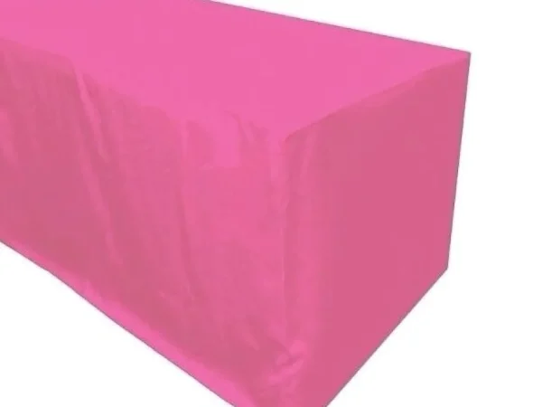 Hot Tablecloth Market 4' Ft. Fitted Polyester Tablecloth Trade Show Booth Party Table Cover Pink"