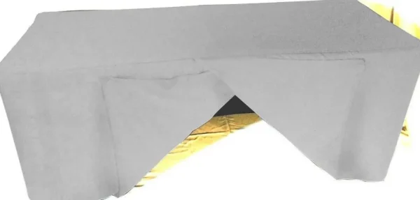 Sale Tablecloth Market 4' Ft. Fitted Slit Open Back Polyester Tablecloth Trade Show Table Cover Grey"