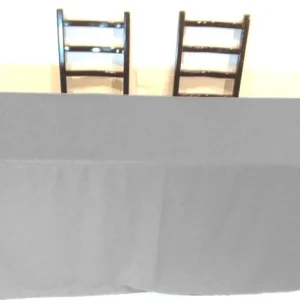 Online Tablecloth Market 6' Ft. Fitted Slit Open Back Polyester Tablecloth Trade Show Table Cover Grey