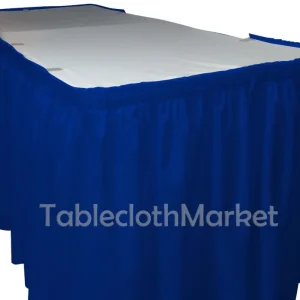 New Tablecloth Market 14' Ft Royal Blue Polyester Pleated Table Skirt Skirting Show Catering Dj