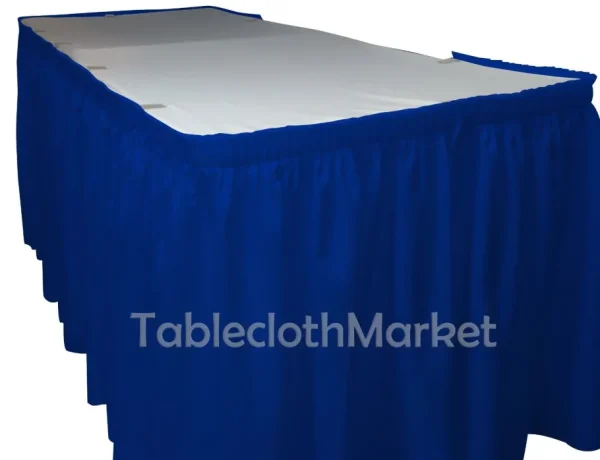 New Tablecloth Market 14' Ft Royal Blue Polyester Pleated Table Skirt Skirting Show Catering Dj"