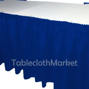 New Tablecloth Market 14' Ft Royal Blue Polyester Pleated Table Skirt Skirting Show Catering Dj