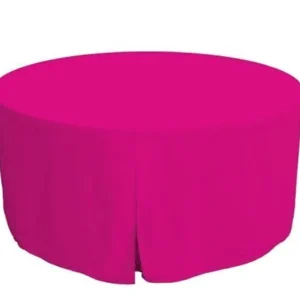 Hot Tablecloth Market 48 Inch Round Polyester Foldable Table Cover Tablecloth Trade Show 18 Color