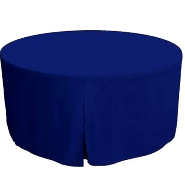 Hot Tablecloth Market 48 Inch Round Polyester Foldable Table Cover Tablecloth Trade Show 18 Color"