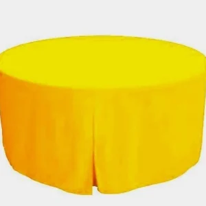 Hot Tablecloth Market 48 Inch Round Polyester Foldable Table Cover Tablecloth Trade Show 18 Color