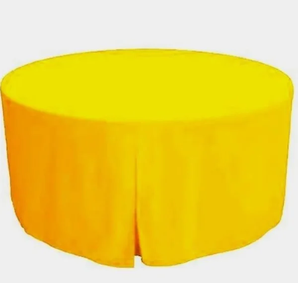 Hot Tablecloth Market 48 Inch Round Polyester Foldable Table Cover Tablecloth Trade Show 18 Color"