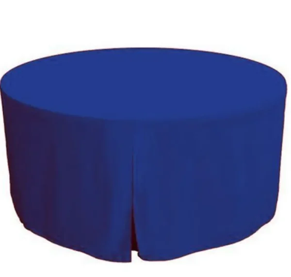 Hot Tablecloth Market 48 Inch Round Polyester Foldable Table Cover Tablecloth Trade Show 18 Color"