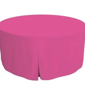Hot Tablecloth Market 48 Inch Round Polyester Foldable Table Cover Tablecloth Trade Show 18 Color
