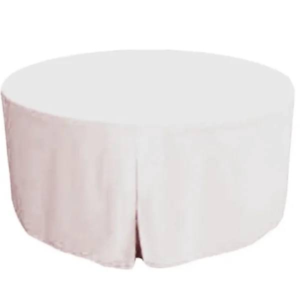 Hot Tablecloth Market 48 Inch Round Polyester Foldable Table Cover Tablecloth Trade Show 18 Color"
