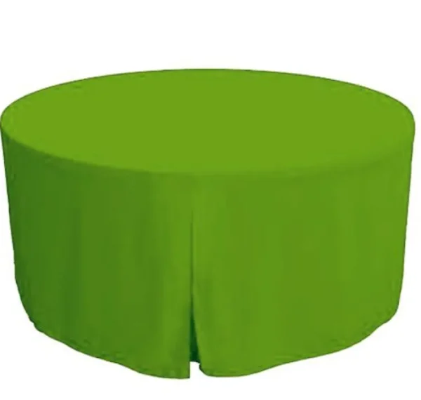 Hot Tablecloth Market 48 Inch Round Polyester Foldable Table Cover Tablecloth Trade Show 18 Color"