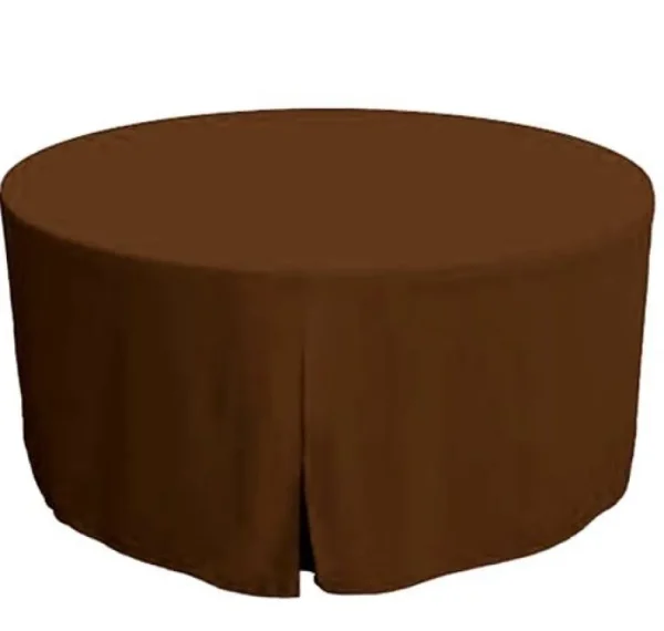 Hot Tablecloth Market 48 Inch Round Polyester Foldable Table Cover Tablecloth Trade Show 18 Color"