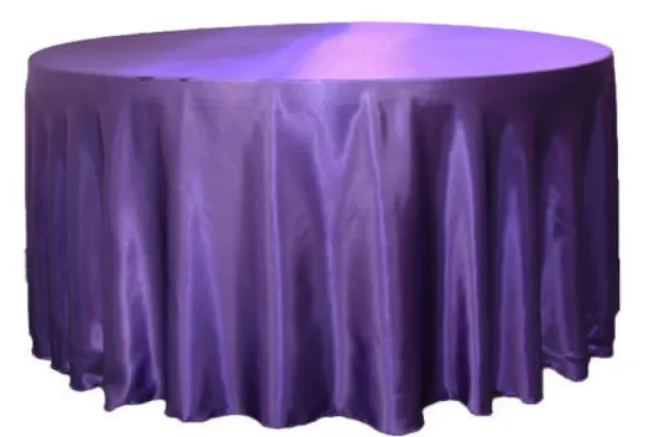Clearance Tablecloth Market 25 Pack 132" Inch Round Satin Tablecloth 21 Colors Table Cover Wedding Banquet