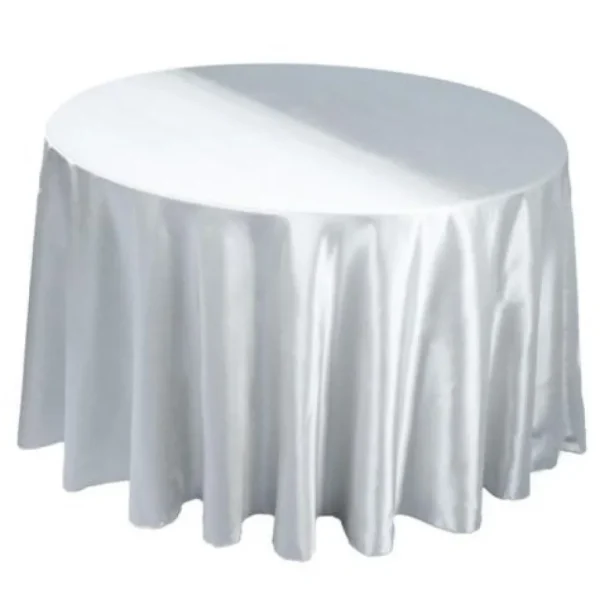 Clearance Tablecloth Market 25 Pack 132" Inch Round Satin Tablecloth 21 Colors Table Cover Wedding Banquet