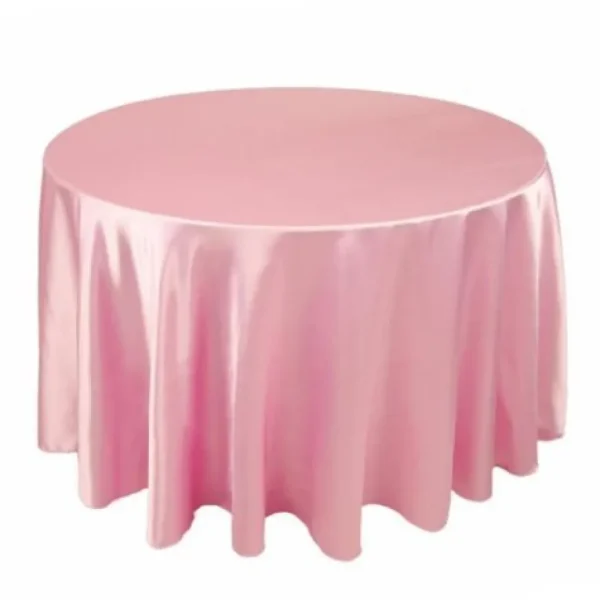 Clearance Tablecloth Market 25 Pack 132" Inch Round Satin Tablecloth 21 Colors Table Cover Wedding Banquet