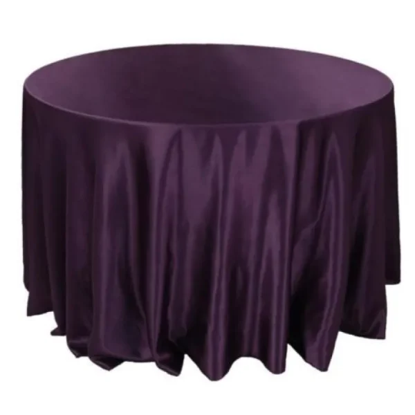 Clearance Tablecloth Market 25 Pack 132" Inch Round Satin Tablecloth 21 Colors Table Cover Wedding Banquet