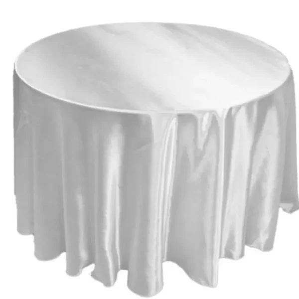 Clearance Tablecloth Market 25 Pack 132" Inch Round Satin Tablecloth 21 Colors Table Cover Wedding Banquet