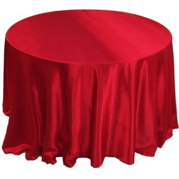Clearance Tablecloth Market 25 Pack 132" Inch Round Satin Tablecloth 21 Colors Table Cover Wedding Banquet