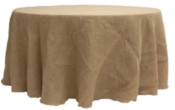 Clearance Tablecloth Market 10 Pack 120" ROUND Natural BURLAP TABLECLOTH Table Cover Wedding Party Catering"