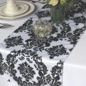 Hot Tablecloth Market 50 Pack Flocked Taffeta Damask 12