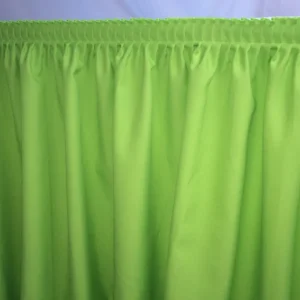 Hot Tablecloth Market 14' Polyester Pleated Table Skirt Skirting Trade Show Wedding Apple Green