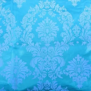 Sale Tablecloth Market 20 Yards Aqua Blue Grey Flocking Damask Taffeta Velvet Fabric 58
