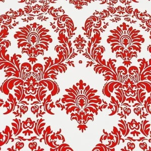 Outlet Tablecloth Market 15 Yards Red And White Flocking Damask Taffeta Velvet Fabric 58