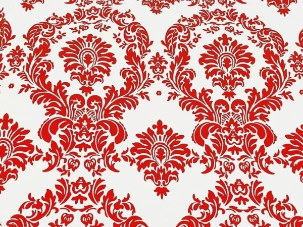 Outlet Tablecloth Market 15 Yards Red And White Flocking Damask Taffeta Velvet Fabric 58" Flocked Decor"