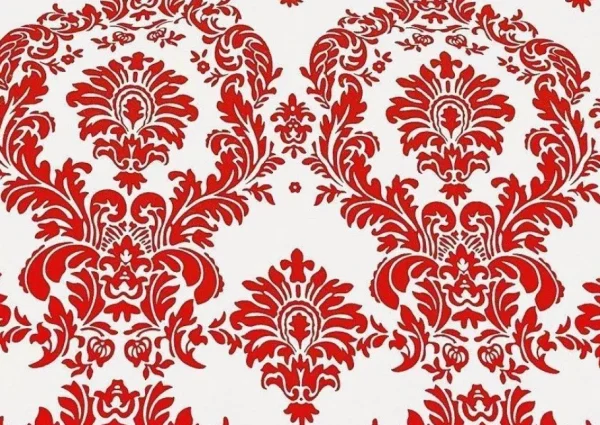 Sale Tablecloth Market 20 Yards Red and White Flocking Damask Taffeta Velvet Fabric 58" Flocked Decor"