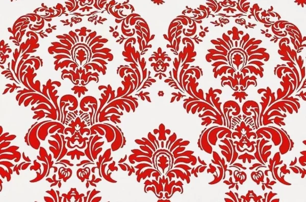 Sale Tablecloth Market 25 Yards Red and White Flocking Damask Taffeta Velvet Fabric 58" Flocked Decor"
